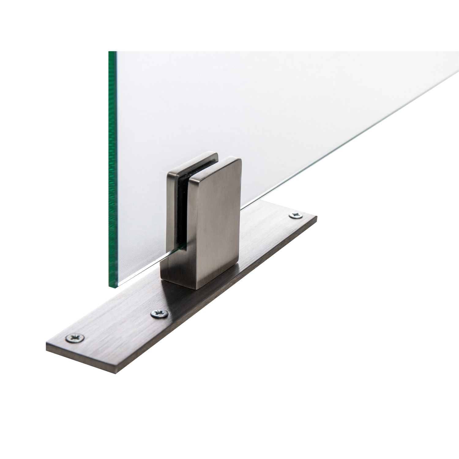 Standfuß längs-quer für ESG 6 mm Edelstahl 200 mm Länge