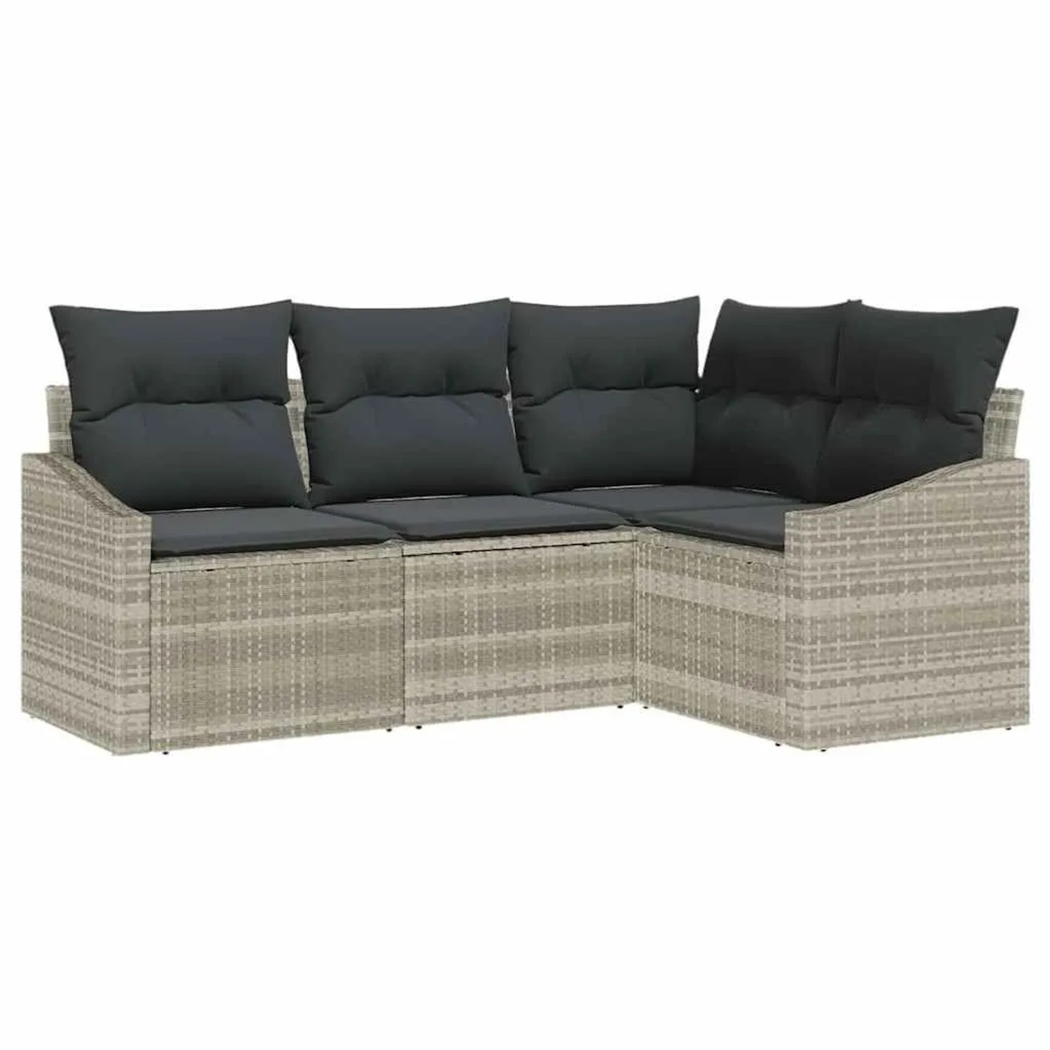 vidaXL Gartensofa-set mit Kissen 4-Tlg Hellgrau Poly-Rattan 3355371 günstig online kaufen