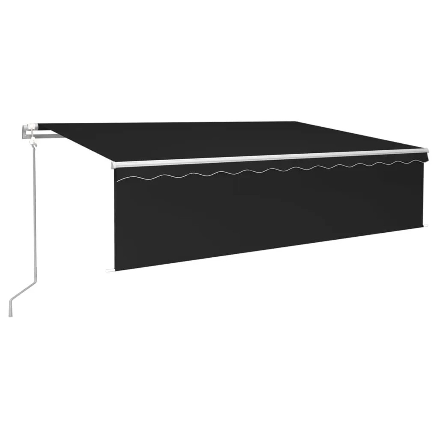 Furnicato Automatische Einziehbare Markise Mit Volant 6x3 M Anthrazit Pulverbeschichteter Aluminiumrahmen