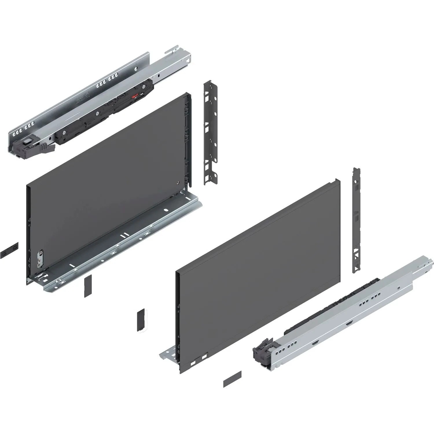 Blum Legrabox Pure Set Höhe F Tip-On Vollauszug 450 mm 70 kg Oriongrau 1 Paar