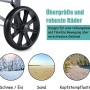 Große, robuste Räder des Costway Einkaufstrolleys für mühelose Bewegung auf Schnee, Sand und Kopfsteinpflaster.