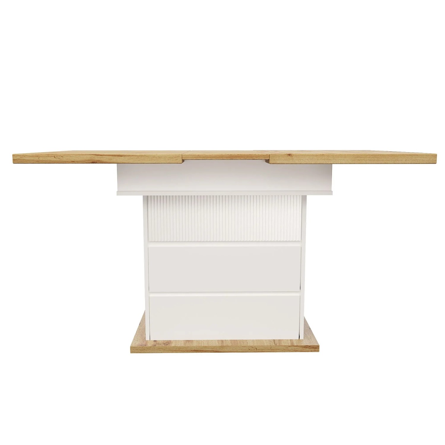 Merax Esstisch 110x140x80 cm Weiß Ausziehbar 3 Ablageebenen 4 Bis 6 Personen