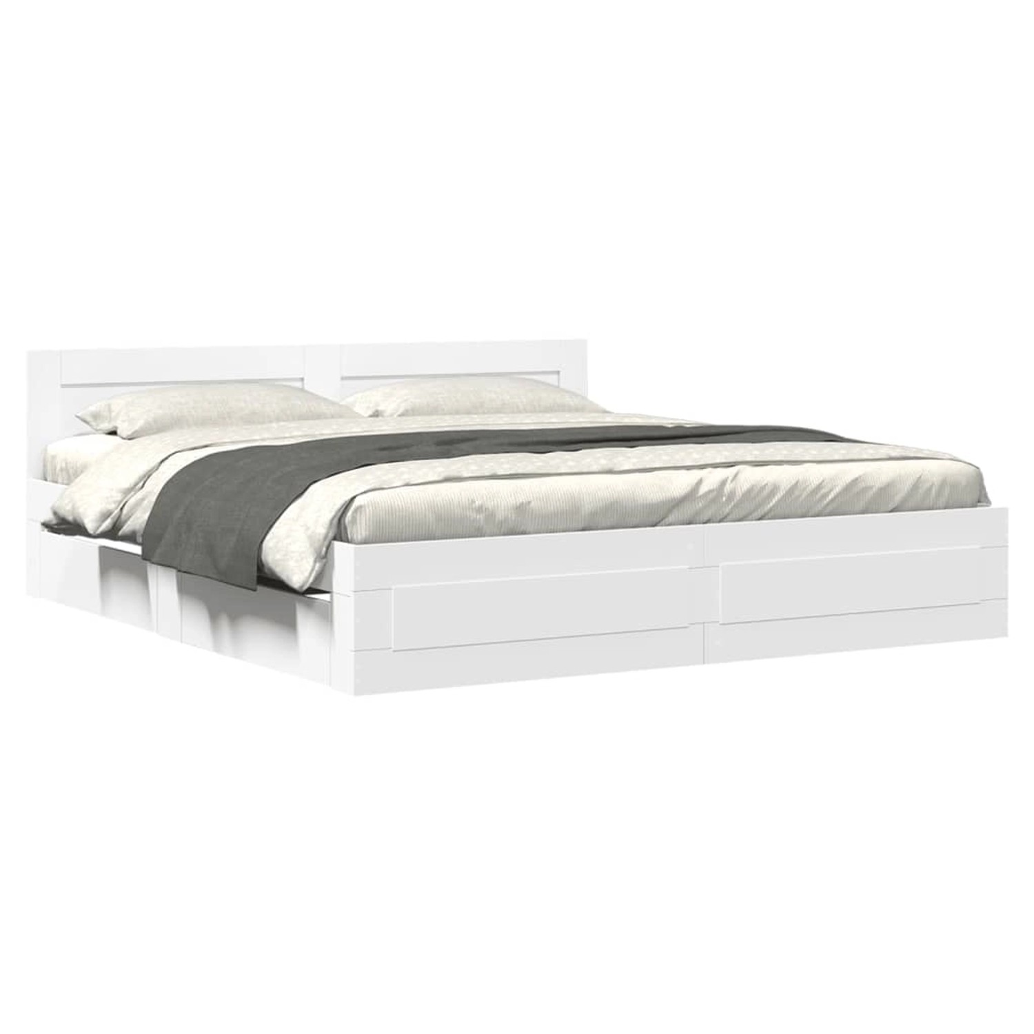 vidaXL Bettgestell mit Kopfteil ohne Matratze Weiß 200x200 cm 3295534 günstig online kaufen
