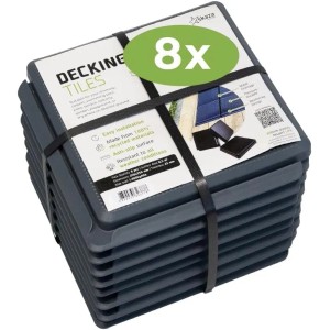 Skaza Terrassenplatten Balkon Anthrazit, 8er-Pack Bodenfliesen für Terrasse & Balkon.