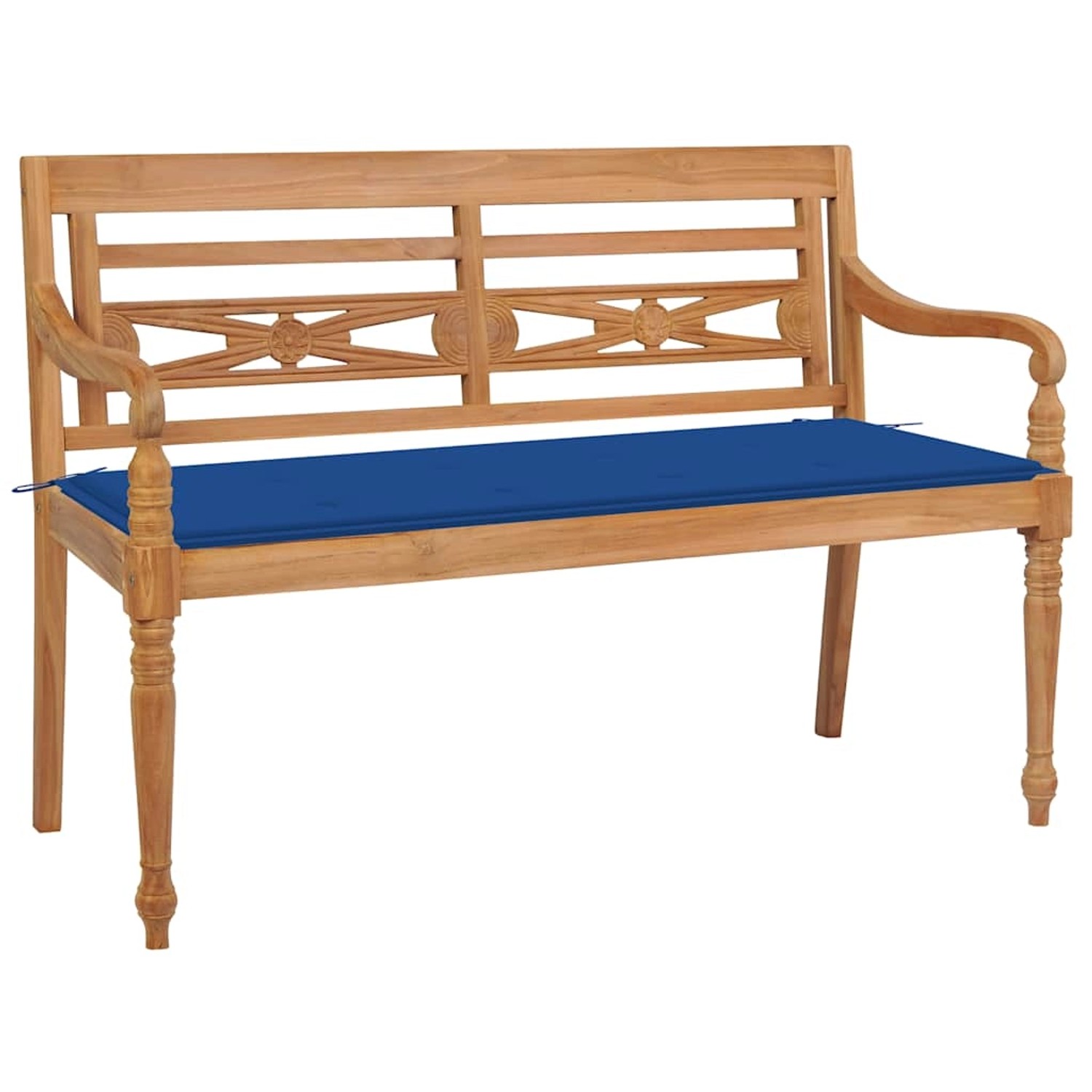 vidaXL Batavia-Gartenbank mit Königsblauem Kissen 120 cm Teak Massiv 306216 günstig online kaufen