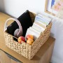 HMF 37241 Aufbewahrungskorb Faltbarer Korb Geflochten Wasserhyazinthe Seegras 36 x 28 x 20 cm_4