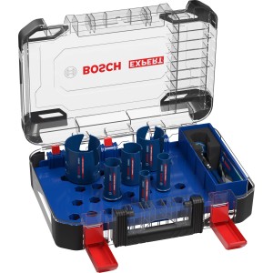 Bosch Expert Lochsägen-Set Construction Material, 10-teilig, im transparenten Koffer.