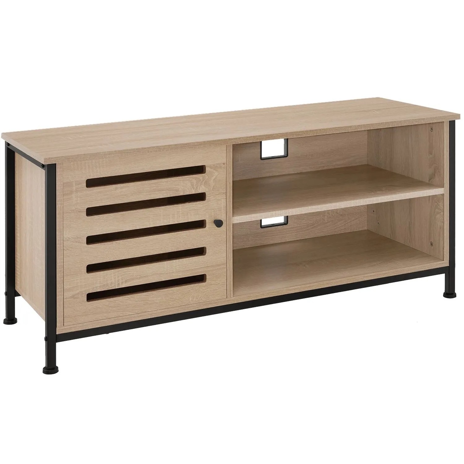 Tectake Tv Board Galway Industrial Style Holz und Stahl  110 x 41 50 x 50 50 cm Industrial Holz Hell  Eiche Sonoma