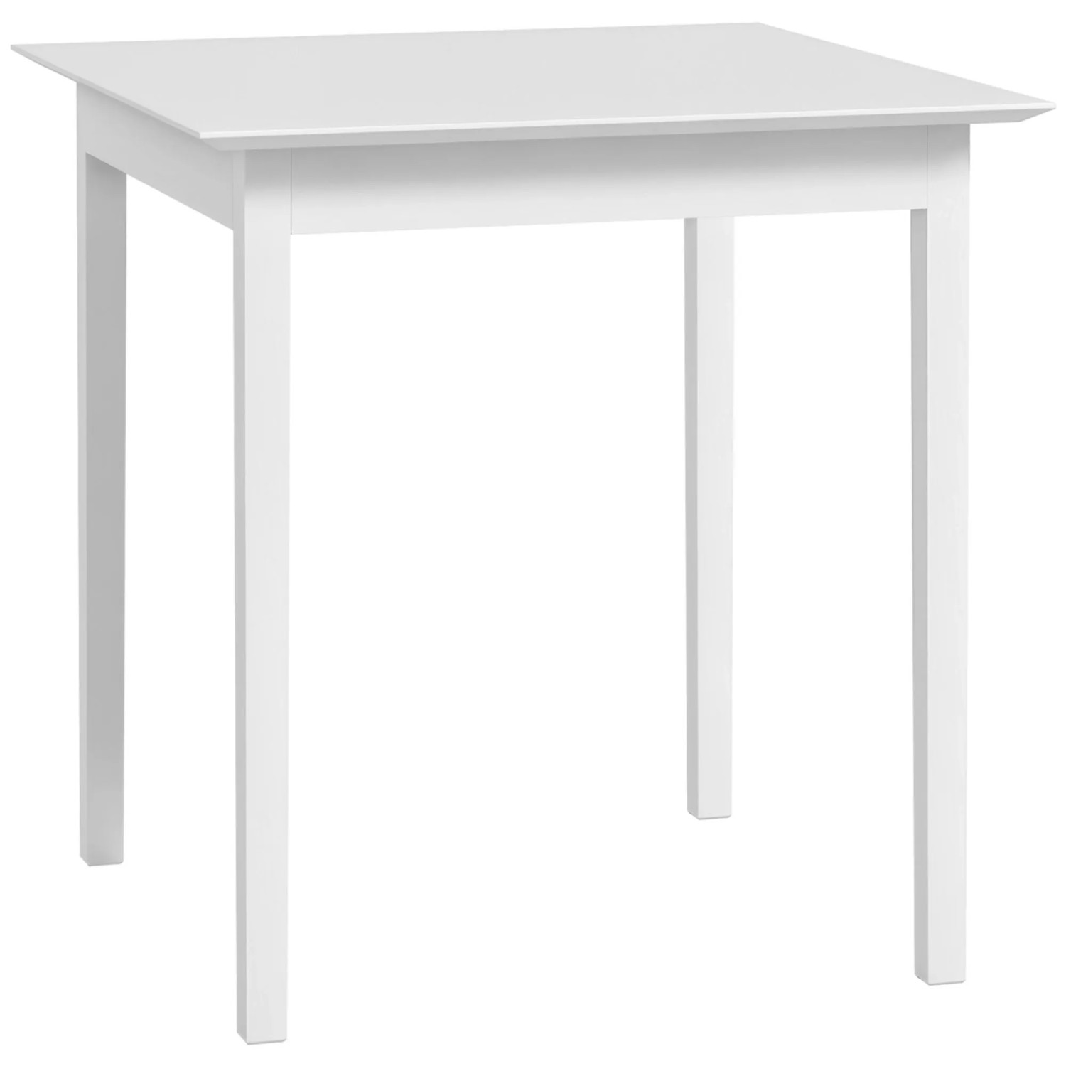 HOMCOM Esstisch für 2 Personen Kiefernholz Weiß 75L x 75B x 76H cm