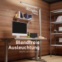 Silberne Oktaplex Alva LED Stehlampe mit Sensor für Büro, dimmbar, 80W. Arbeitsplatzbeleuchtung.