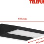 Schwarze Telefunken LED-Außenleuchte Bergen, 10W, zur Wandmontage. Detailaufnahme mit Maßangaben.