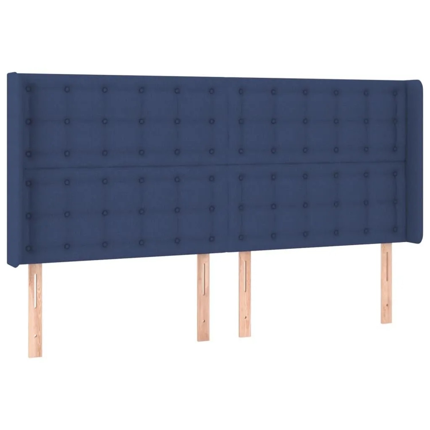 vidaXL Kopfteil mit Ohren Blau 183x16x118/128 cm Stoff 3120034