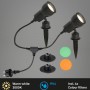 Briloner LED-Gartenstrahler mit Erdspieß, inklusive Farbfiltern für stimmungsvolle Gartenbeleuchtung.