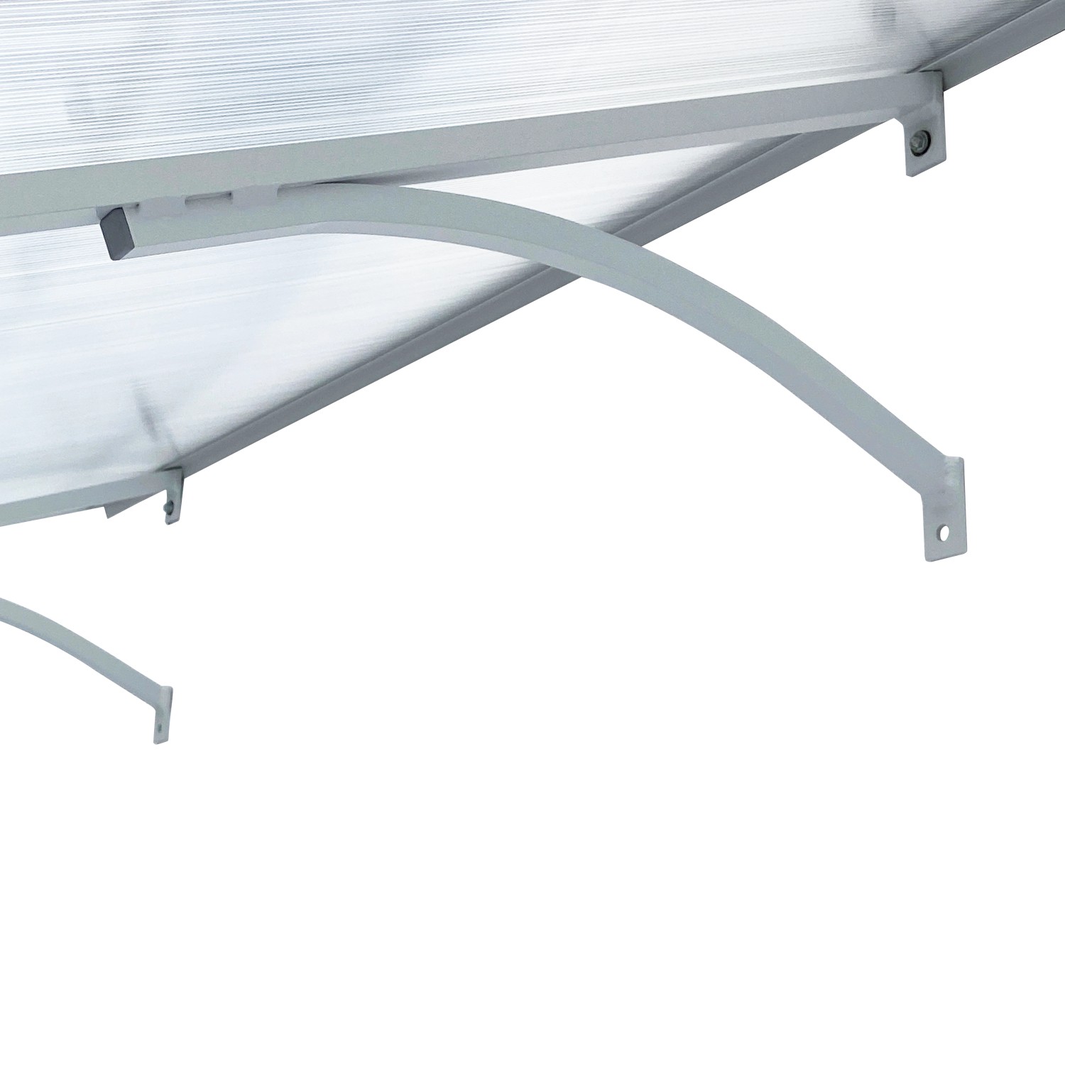 STARKEDACH Vordach Straight T-160, Aluminiumrahmen, lichtgrau, mit Polycarbonatbeschichtung.