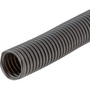 Graues, flexibles Isolierrohr EN 32, 25 m lang, für Kabel- und Leitungsschutz.