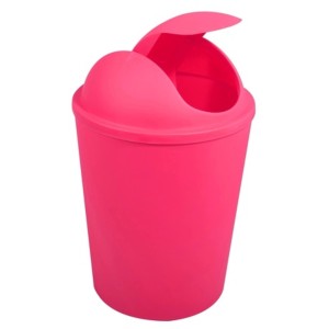 MSV Kosmetikeimer Ako, 5,5 l, Fuchsia, mit Schwingdeckel aus Kunststoff.