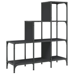 vidaXL Bücherregal Schwarz 92x30x102 cm Holzwerkstoff und Metall 845436