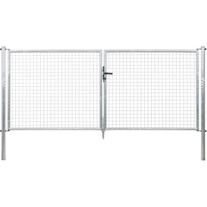 Doppeltor, feuerverzinkt, 125x300 cm, für Maschendraht- und Fix-Clip Pro-Zaun.
