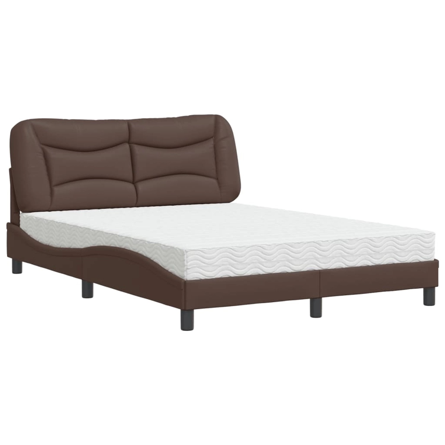 Thumbnail - vidaXL Bett mit Matratze Braun 140x200 cm Kunstleder Modell 22007971