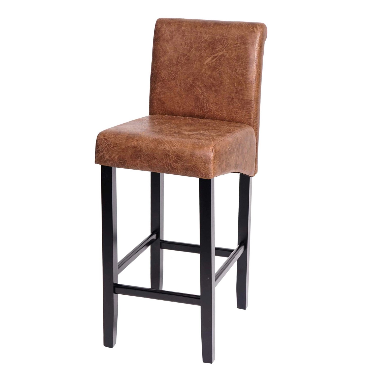 PROREGAL Barhocker Gepolstert Mit Lehne Sitzhöhe 75cm Holz Wildlederimitat günstig online kaufen