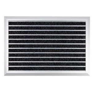 Floordirekt Fußmatte Spectral Aluminium Türmatte Textilfaser Rips 68 x 98 cm
