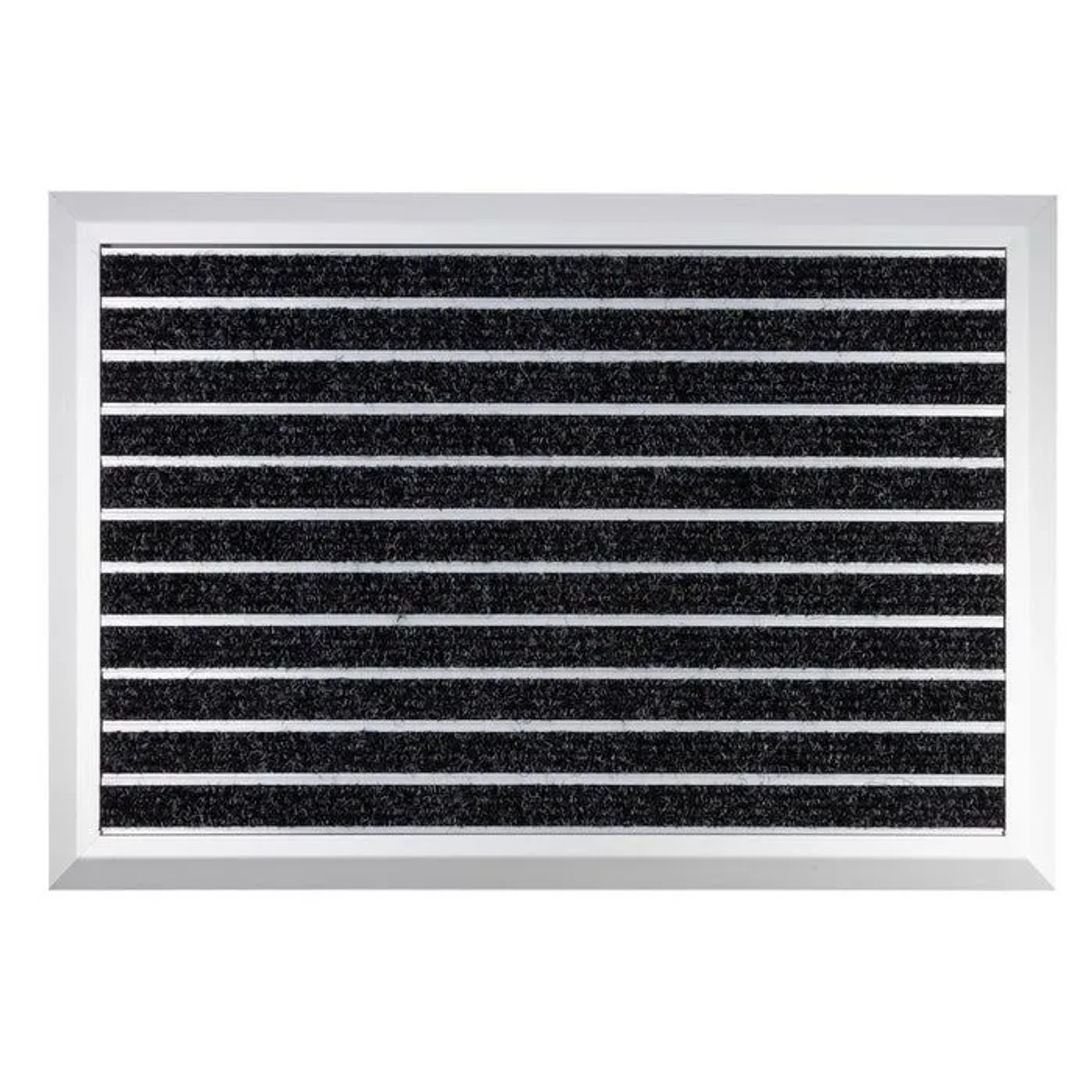Floordirekt Fußmatte Spectral Aluminium Türmatte Textilfaser Rips 68 x 98 cm