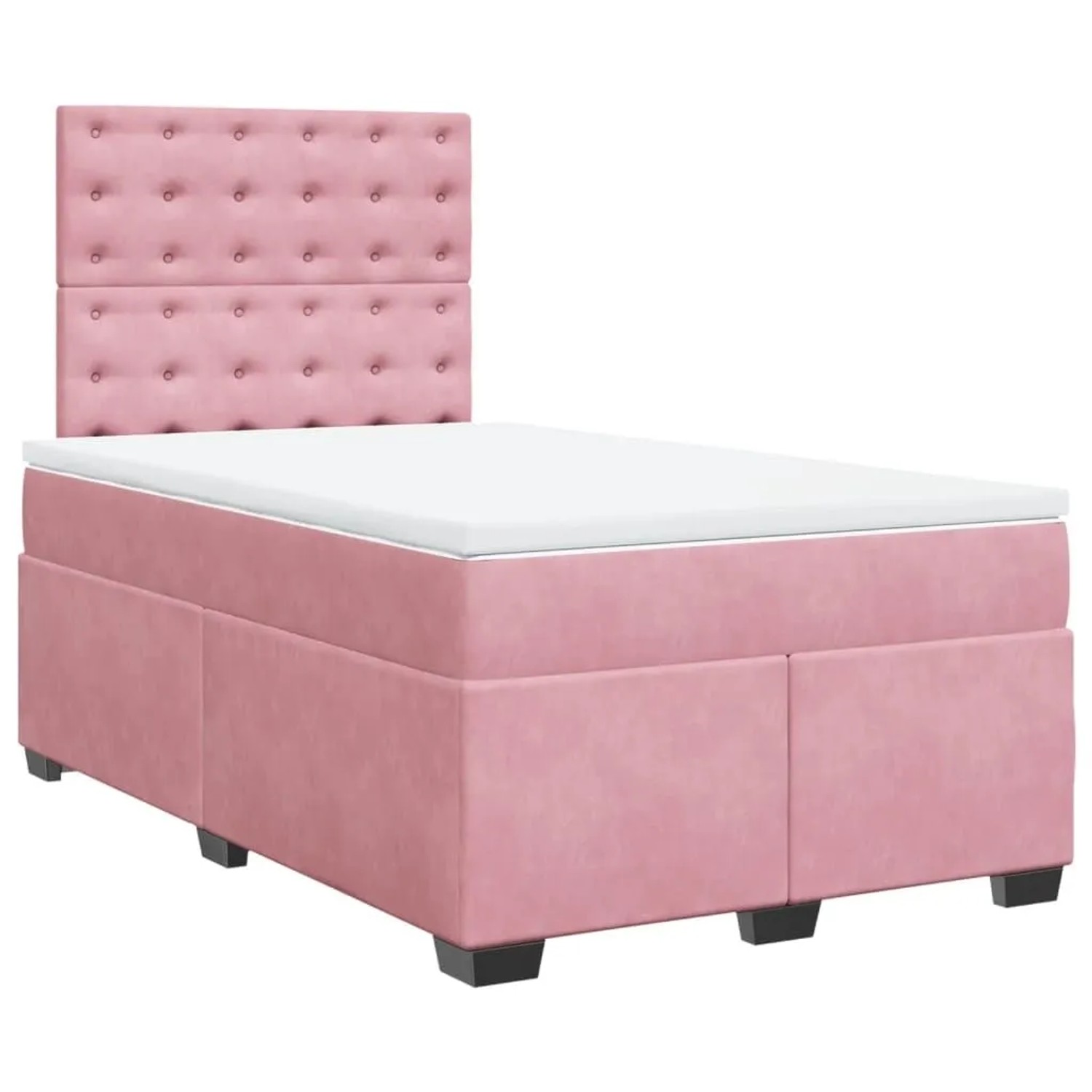 vidaXL Boxspringbett mit Matratze Rosa 120x190 cm Samt 3293175 günstig online kaufen