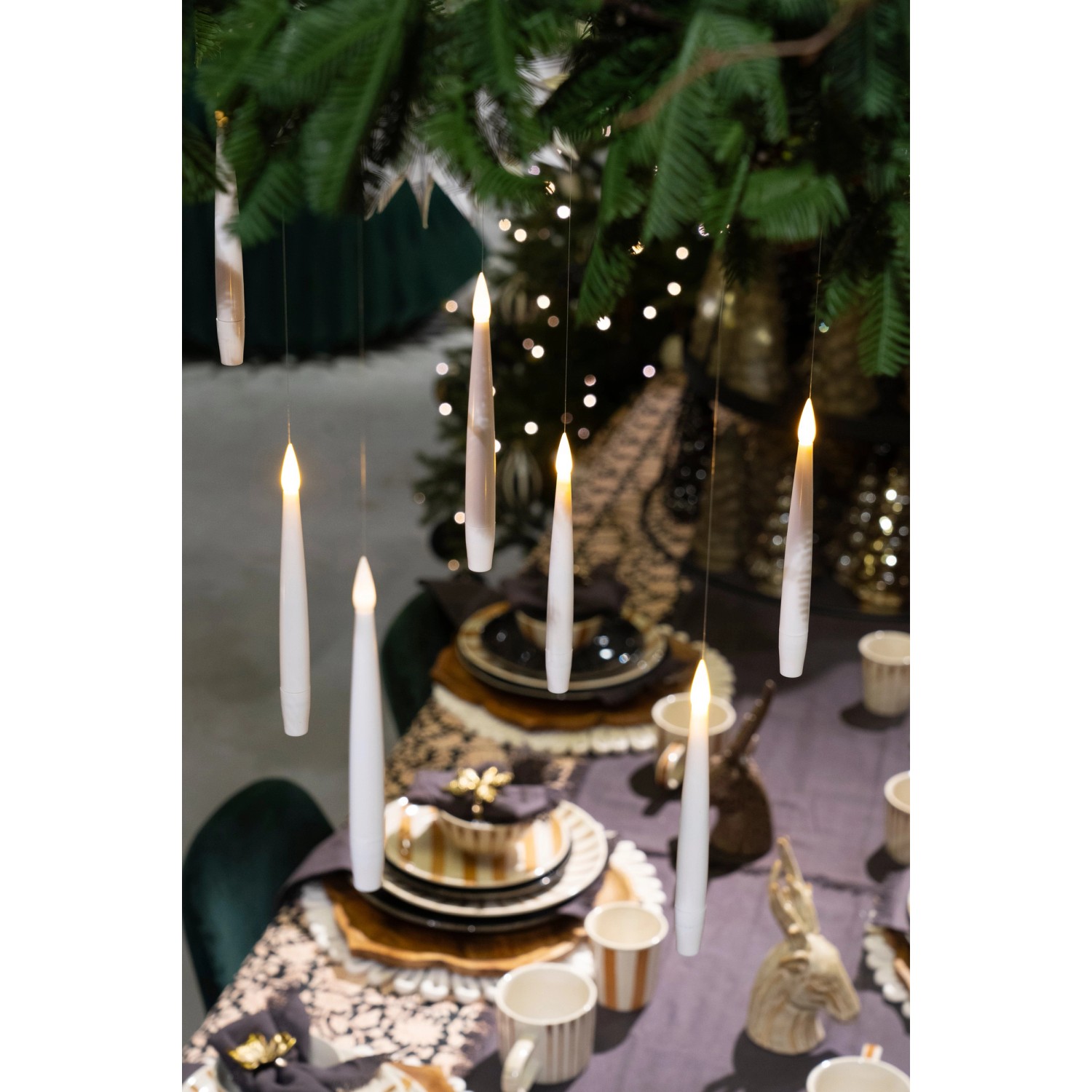 Mica Decorations LED-Kerzen Schwebende 15,5 cm x Ø 1,5 cm Weiß_3