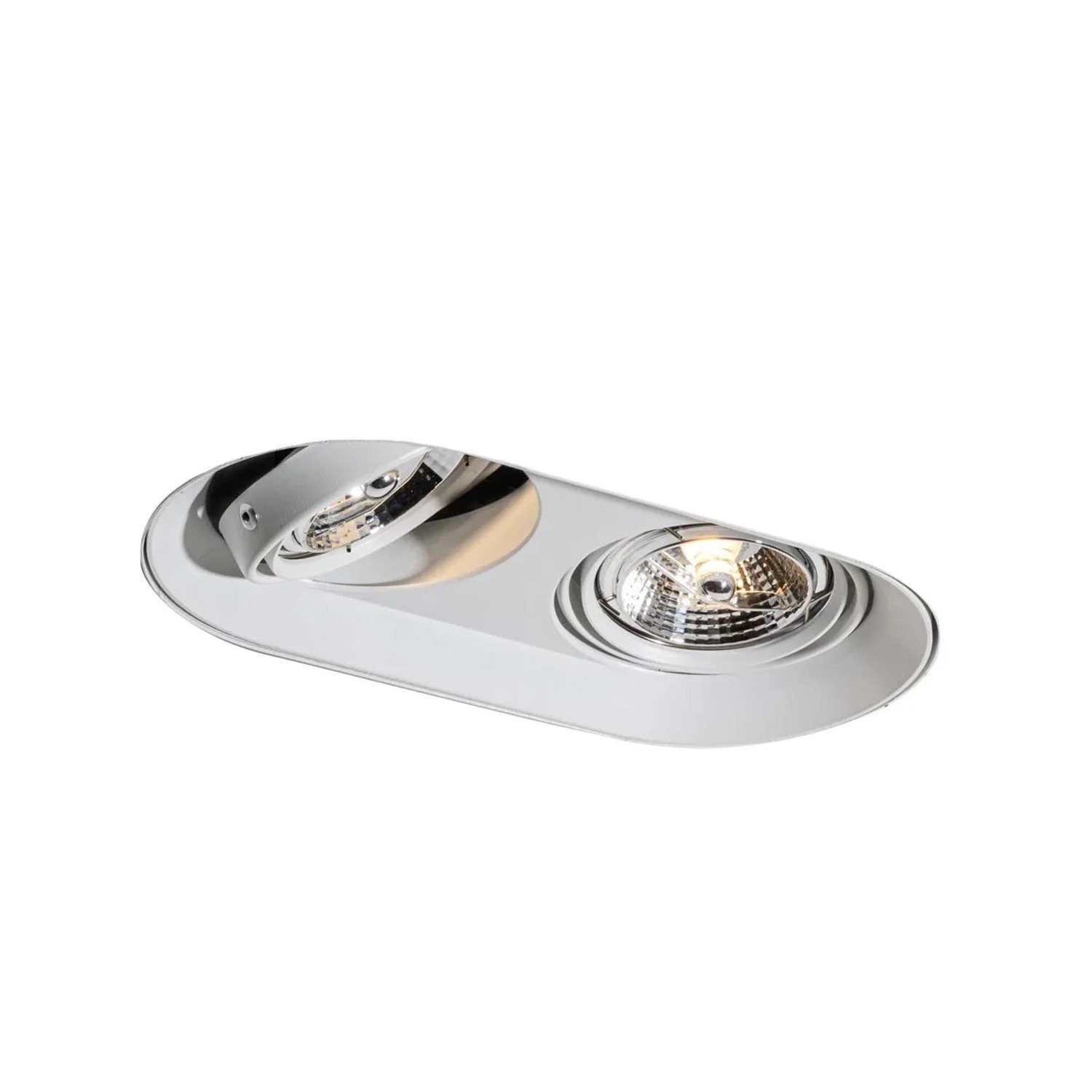 Qazqa Runde Einbauleuchte Weiß GU10 70mm 2-flammig Hubs