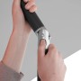 Detailaufnahme: Push-Up Mechanik des hellgrauen Doppler Marktschirms MyZone.
