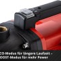 Detailaufnahme: Einhell Aquinna Akku-Gartenpumpe mit Eco- und Boost-Modus. Ideal für flexible Gartenbewässerung.