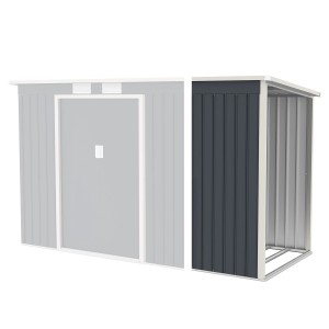 Juskys Holzunterstand rechts für Metall Geräteschuppen M, zur Lagerung von Brennholz.