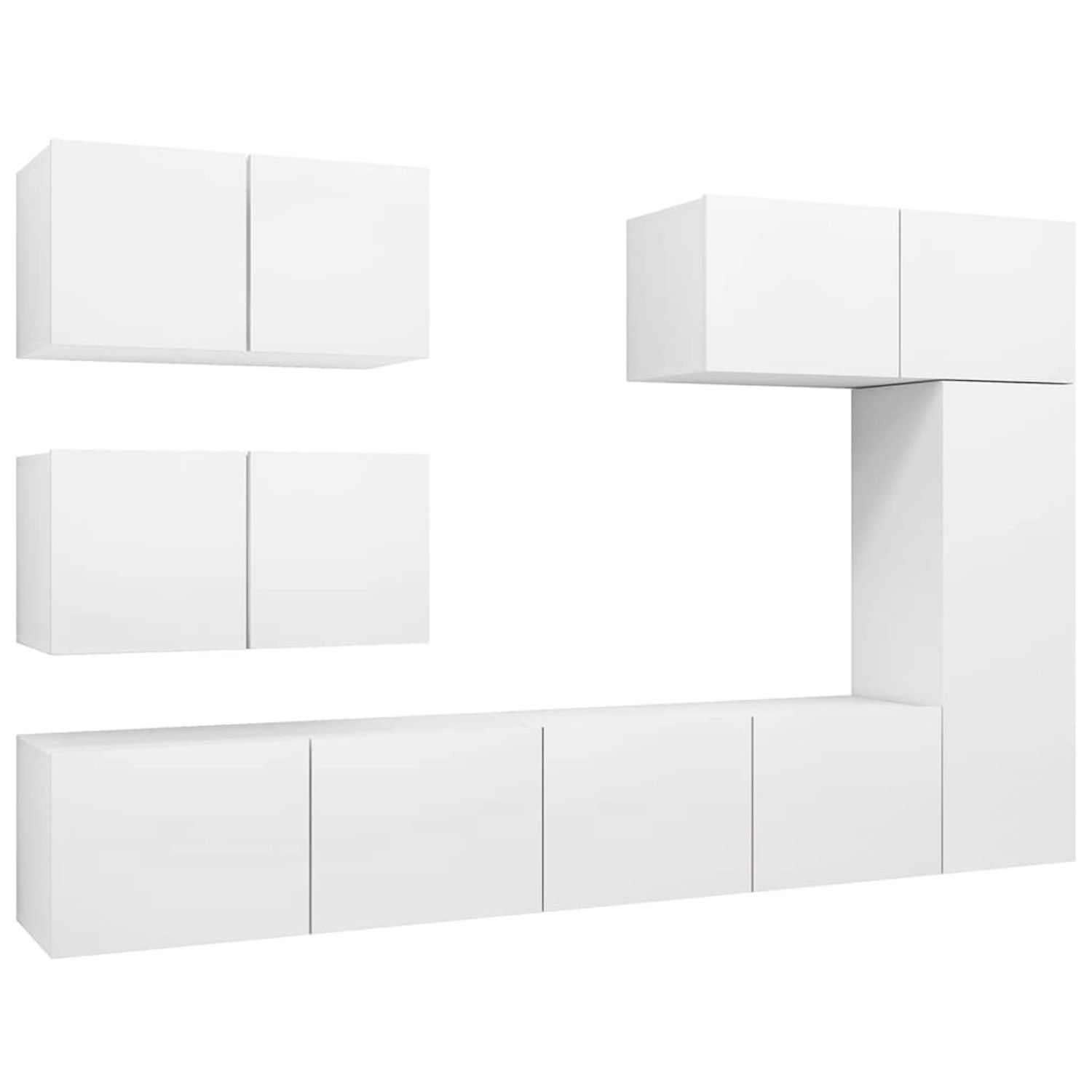 vidaXL 6-Tlg TV-Schrank-Set Weiß Holzwerkstoff 3078715 günstig online kaufen