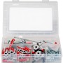 Fischer Meister-Box mit Dübeln und Schrauben (91 Teile) in transparenter Kunststoffbox.