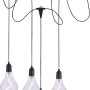 Schwarze LED-Außen-Pendelleuchte Enni mit vier Leuchten im Vintage-Look.