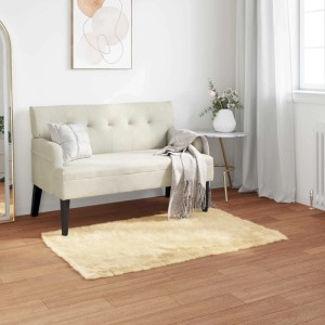 vidaXL Kunstschaffell Teppich Tafalla Creme 80 x 150 cm Polyester 42021500