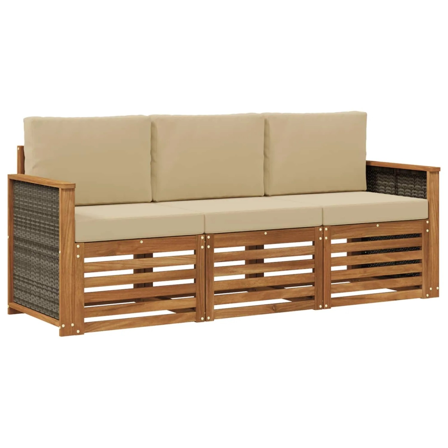vidaXL Sofagarnituren mit Kissen 3 Stk Massivholz Akazie 3383959
