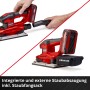 Einhell Akku-Schwingschleifer TE-OS 18/230 Li Solo mit Staubfangsack und Absaugadapter.