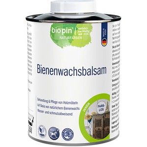 Dose Biopin Bienenwachsbalsam farblos 500ml für Holzpflege und Imprägnierung.