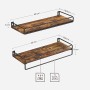 Songmics Wandregal-Set Barnet, 2-teilig, braun-schwarz, im Industrie-Look.