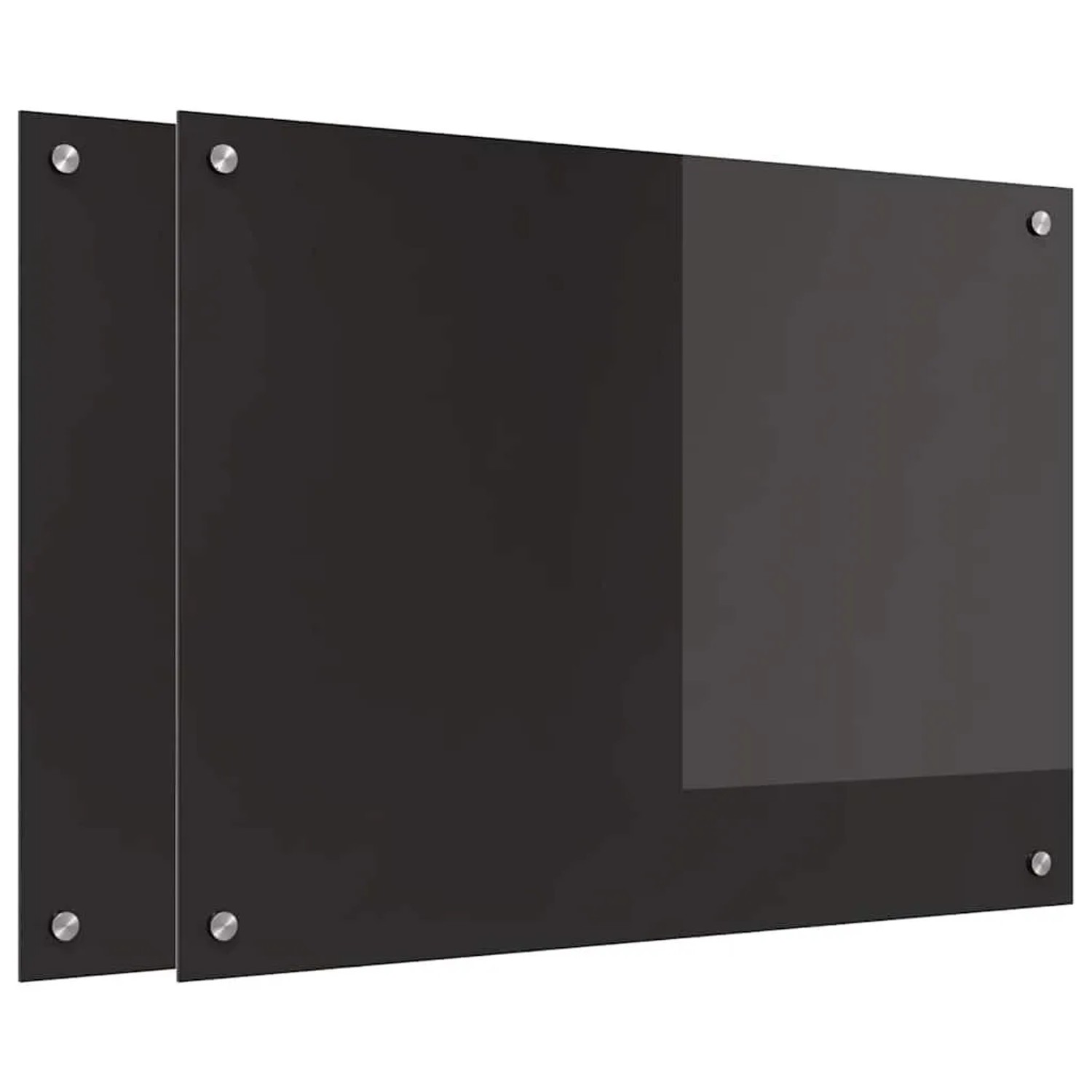 vidaXL Küchenrückwand 2 pcs Schwarz 80 x 60 cm Gehärtetes Glas 3415547