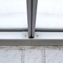 Detailaufnahme: Weiße Home Deluxe Terrassenüberdachung Solis aus Aluminium mit Hohlkammerplatten.