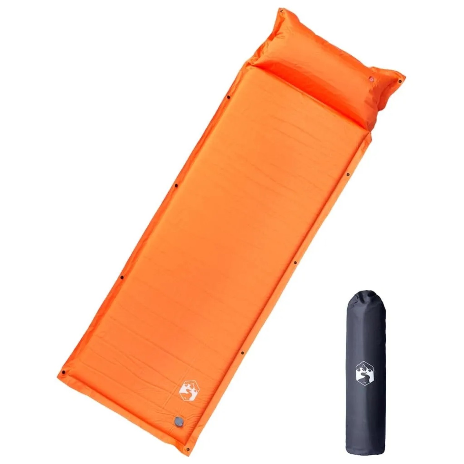 vidaXL Selbstaufblasende Isomatte mit Kissen Orange 4007129