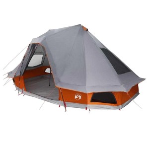vidaXL Familien-Tipi-Zelt mit Dach Grau und Orange 466 x 310 x 240 cm 42000959