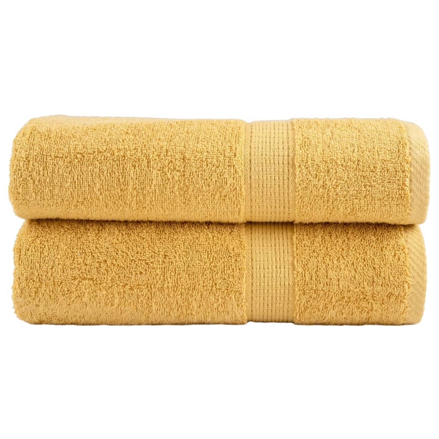 vidaXL Premium-Badetücher 2 Stk Golden 100x150 cm 600 g/m2 Baumwolle