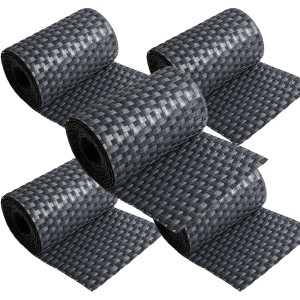 NYVI Polyrattan Sichtschutzstreifen, 5 Rollen, anthrazit. Zubehör für Zaunbau & Sichtschutz.