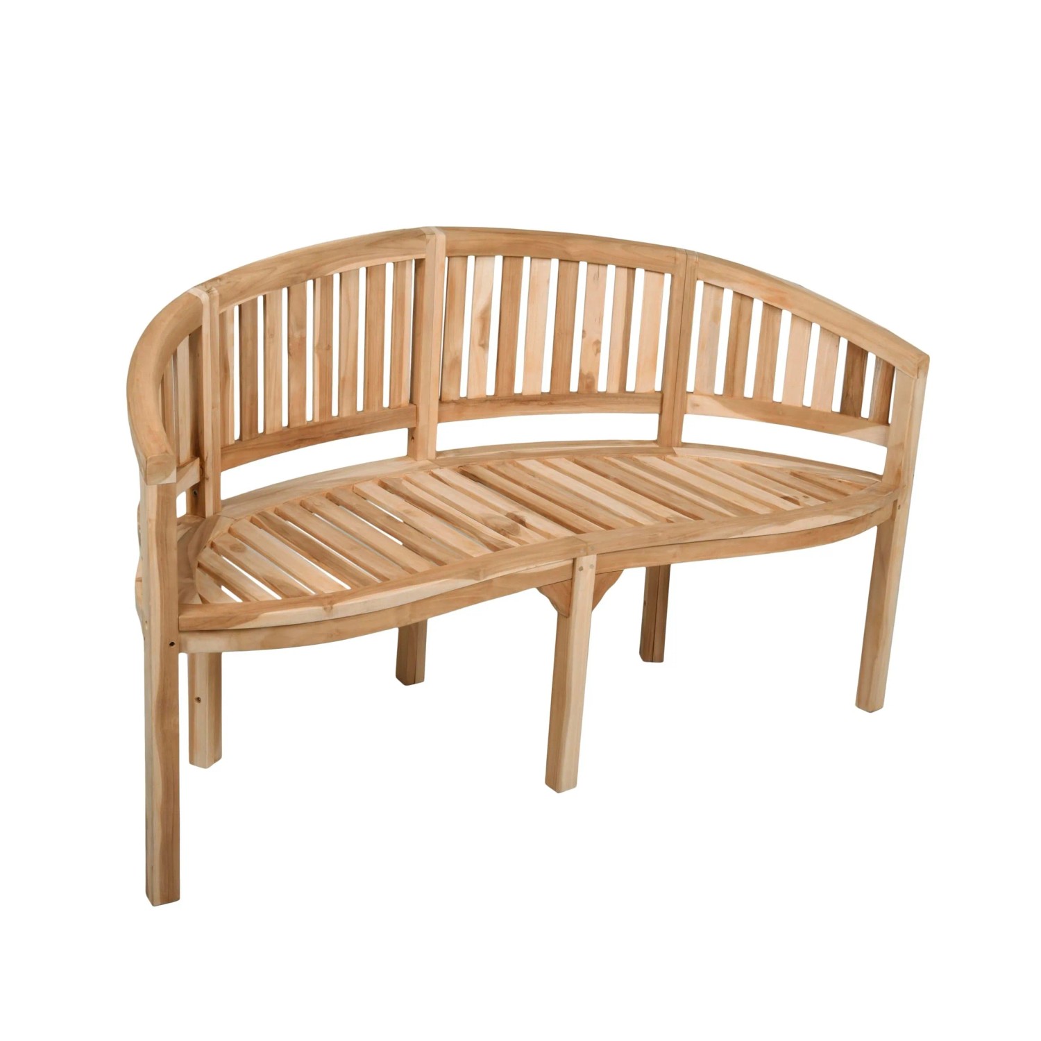 DELUKE Gartenbank MALIN 3-Sitzer 150cm Breit Teak Hellbraun Terrassenbank Wetterfest Sitzbank Outdoor Bank