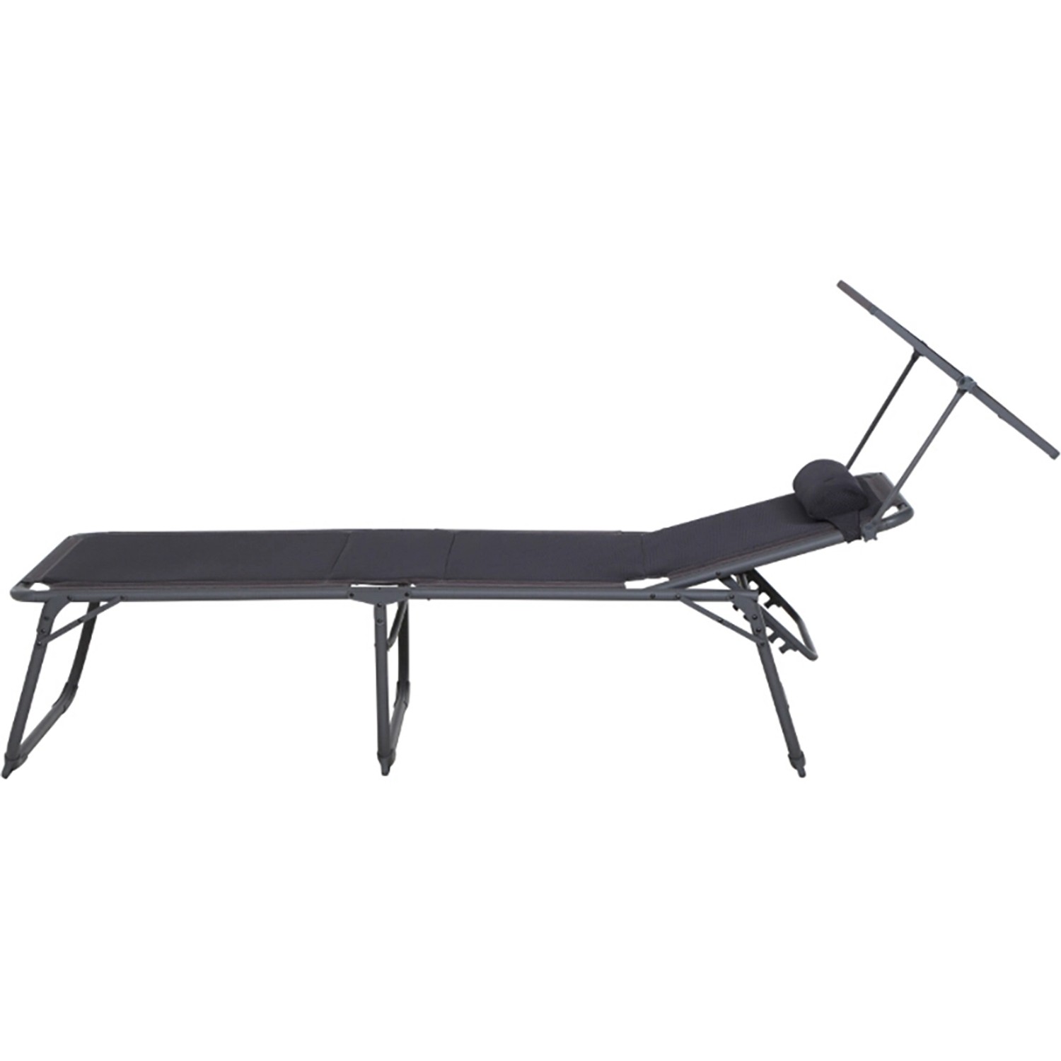 Anthrazitfarbene Siena Garden Campingliege Premium mit verstellbarem Kopfteil.