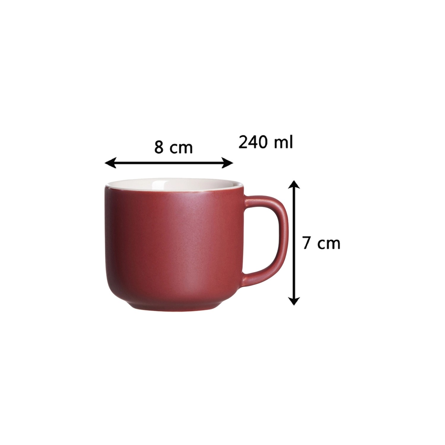 Ritzenhoff & Breker Jasper Kaffeetasse mit Untertasse, 240 ml, 4er Set, Beere.
