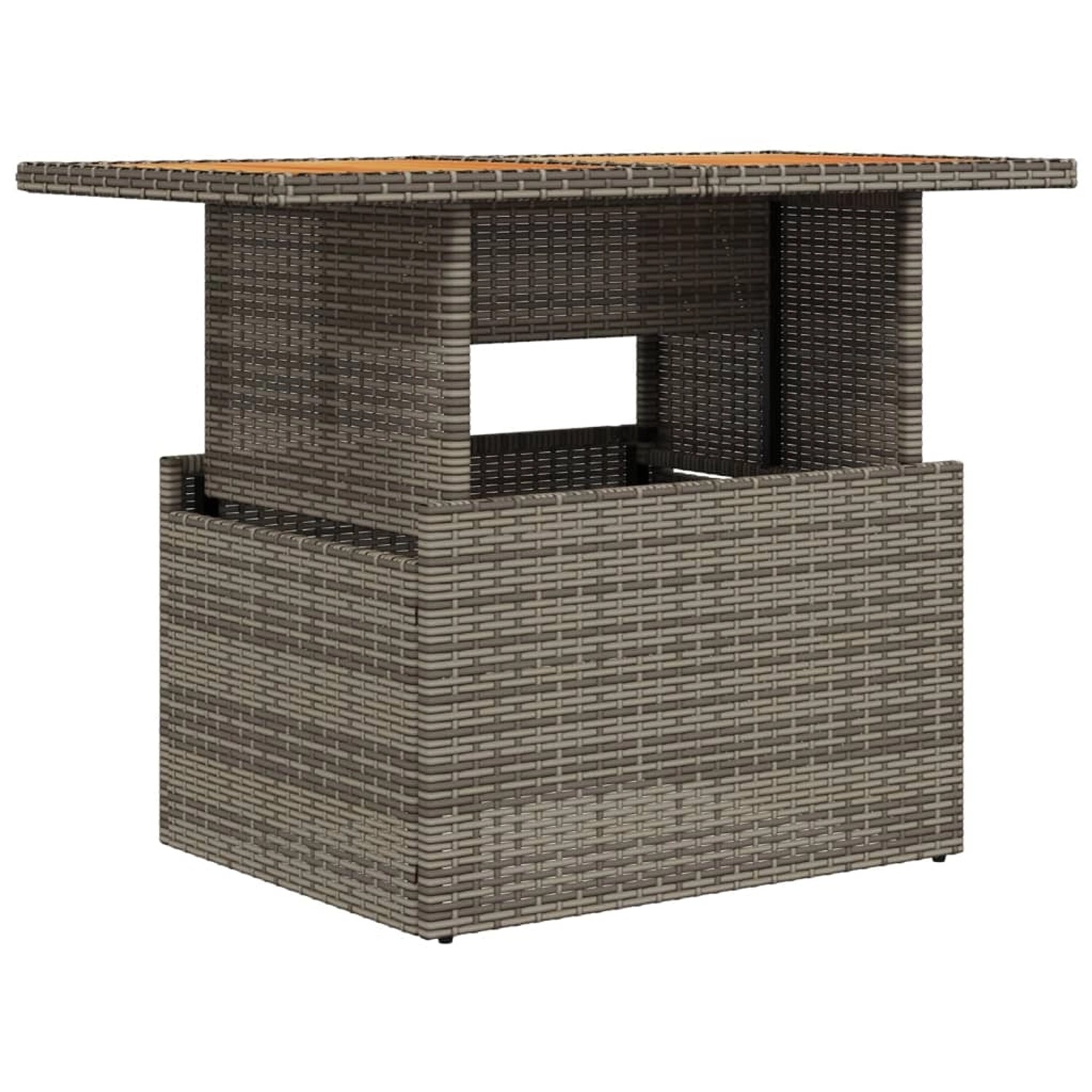 vidaXL Gartentisch Grau 100x55x73 cm Poly Rattan und Akazienholz 366127 günstig online kaufen